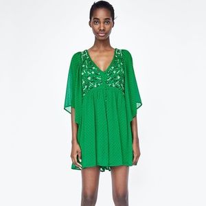 NEW! ZARA PLUMETIS EMBROIDERED JUMPSUIT, SMALL